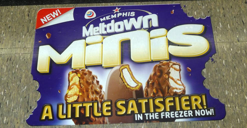 Floor Graphic Merchandising for Memphis Meldown ice-creams